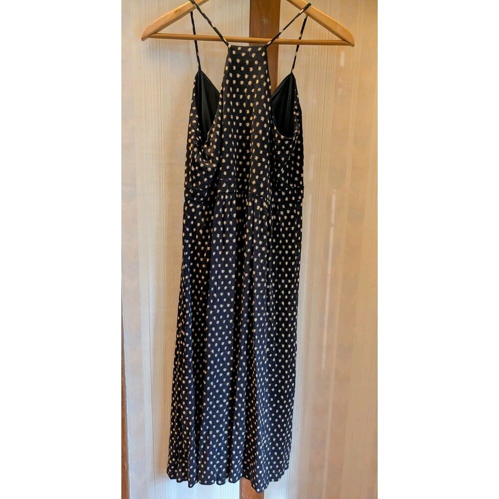 NWT LOFT Summer Black Beige Dress Women's Medium $50 - Picture 3 of 10